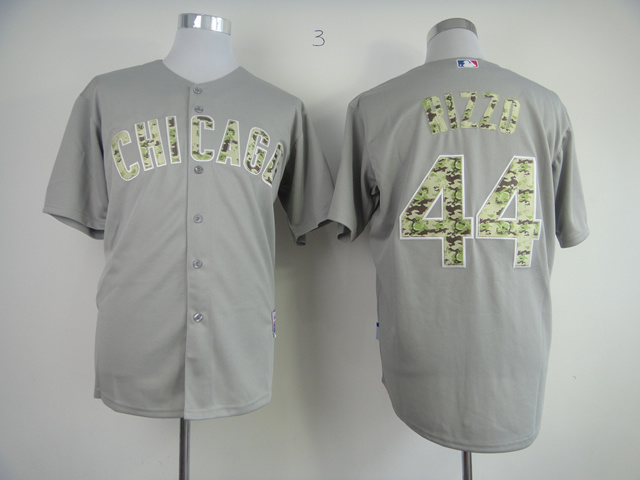 Men Chicago Cubs #44 Rizzo Grey Camo MLB Jerseys->chicago cubs->MLB Jersey